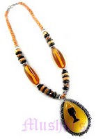 Resin Oval Pendant Necklace - click here for large view